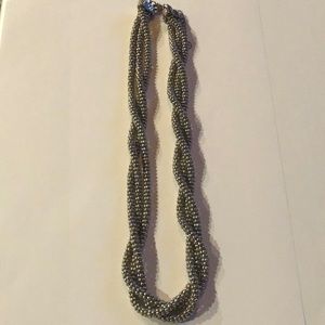 Silver Tone Multi Braided Twist Necklace 20”.